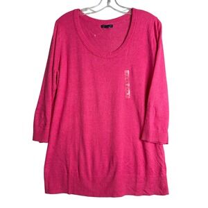 New Gap Factory Sweater Womens XXL Pink Cotton Blend Knit Preppy Round Neck